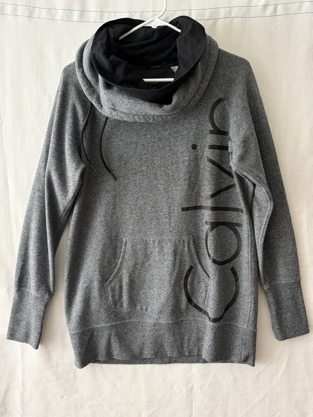 Calvin Klein Performance Gray Cowl Neck Hoodie women’s size L (A506)